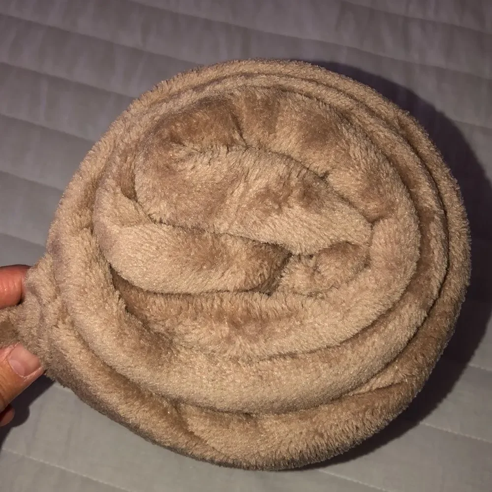 WS Tan Light Brown Plush Throw